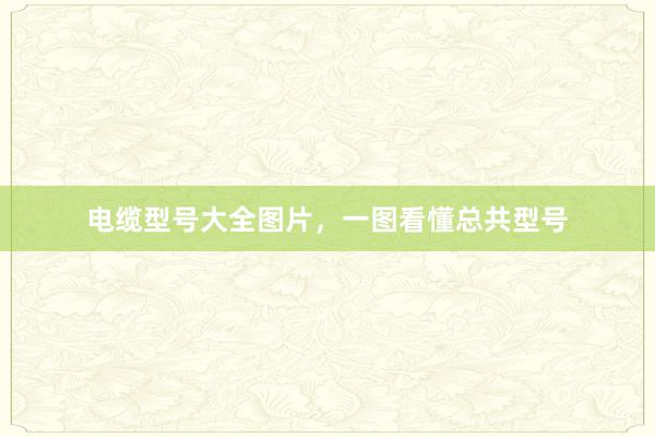 电缆型号大全图片，一图看懂总共型号